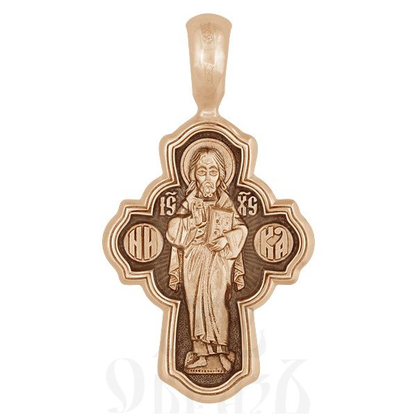 крест с образом господь вседержитель и икона божией матери «семистрельная», золото 585 проба красное (арт. 201.501-1)