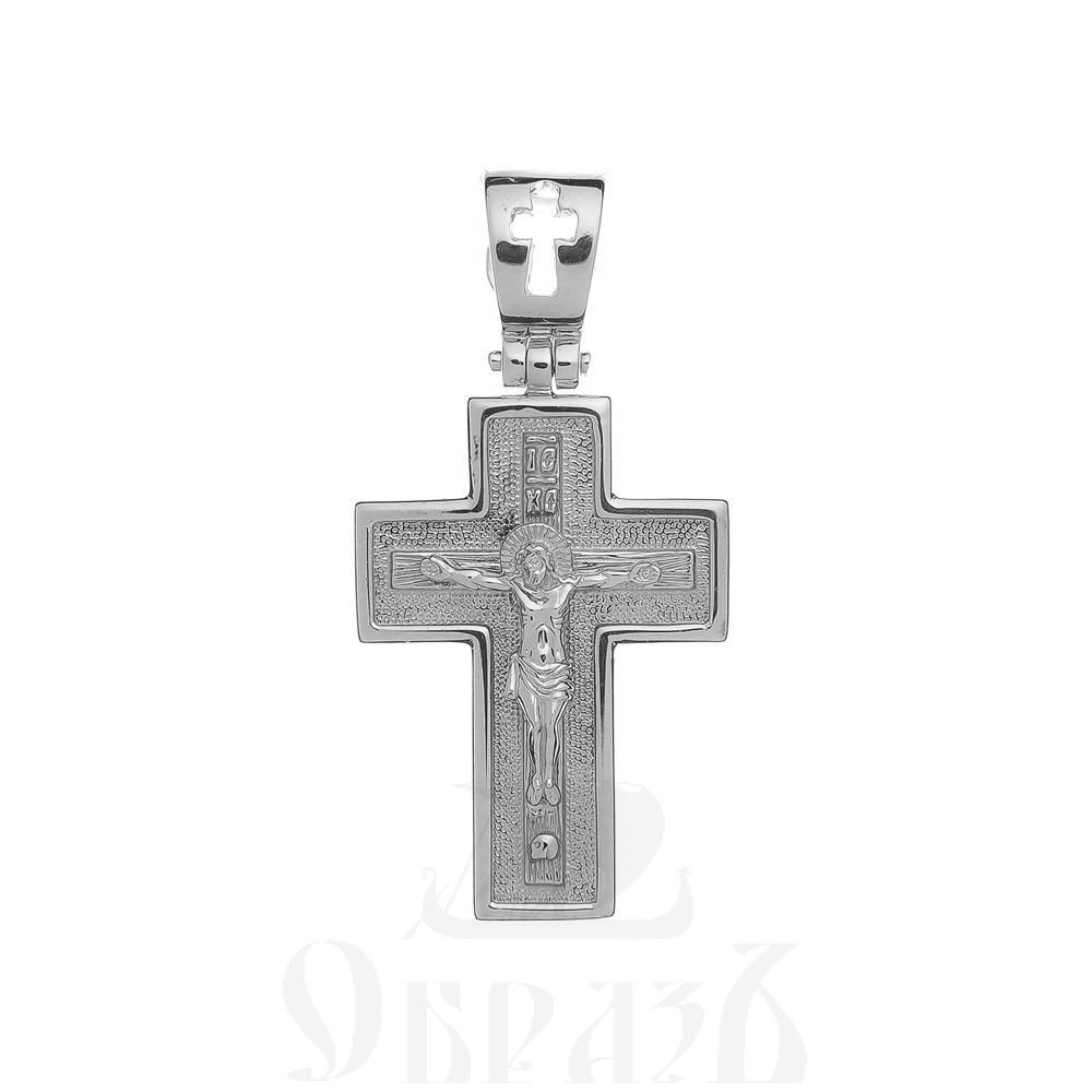 золотой крест с молитвой "отче наш", 585 проба белого цвета (арт. п30053-з5б)