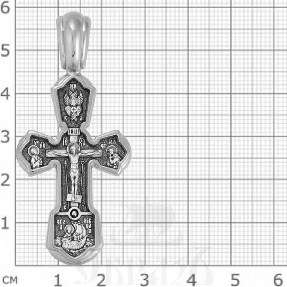 крест «распятие. казанская икона. св. николай чудотворец», серебро 925 проба (арт. 101.835)