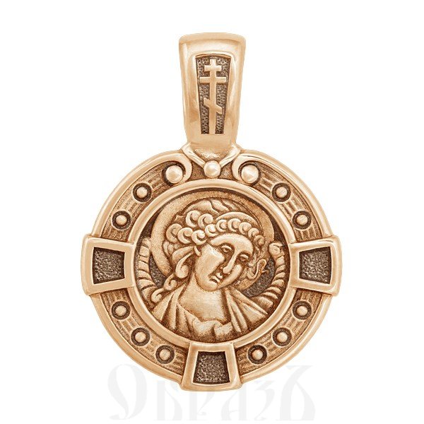 нательная икона ангел хранитель, золото 585 пробы красное (арт. 202.270-1)