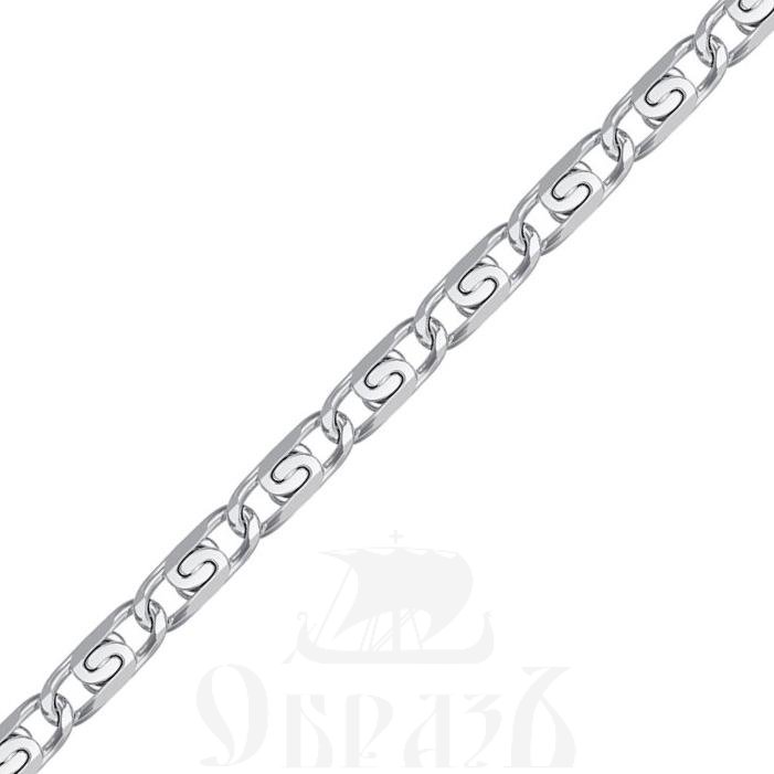 цепь плетение "люмакина" серебро 925 пробы с родиевым покрытием (арт. нц 22-046-3 d0,60)